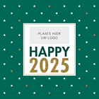 happy 2025 sterren op groen met bedrijfslogo